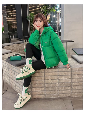 winter brief paragraph down cotton-padded jacket female-Veeddydropshipping