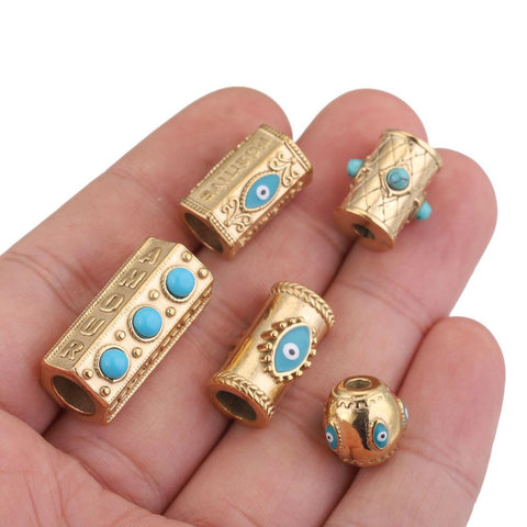 Steel Glasses Natural Stone Beads Enamel  Bead for DIY -JW01493-Veeddydropshipping