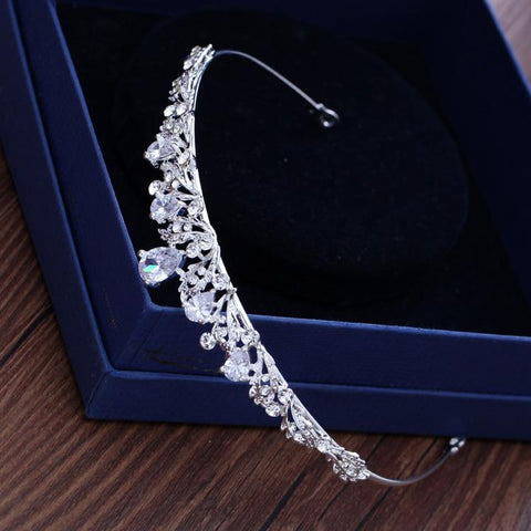 Zircon Bridal Headpiece  Wedding Crown Hair Accessories -JW00523-Veeddydropshipping
