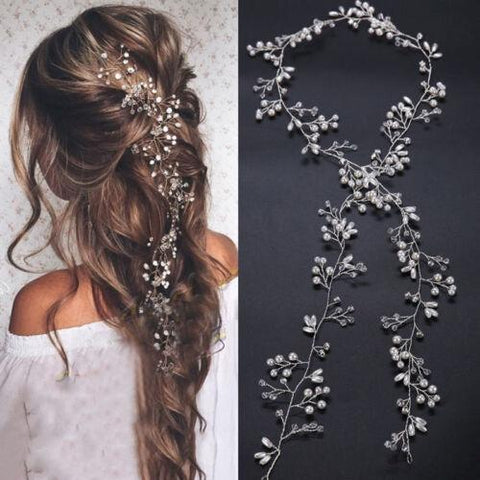 Wedding Hair Vine Crystal Bridal Accessories-WF01092-Veeddydropshipping