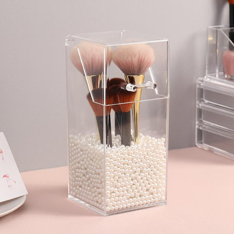 Pearl Cosmetic Brush Holder Acrylic Cosmetic Container-HA00832-Veeddydropshipping