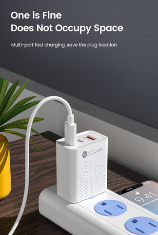 60W PD USB Charger Fast Charge USB Type C Charger 3Ports Mobile Phone Adapter-PA00362-Veeddydropshipping