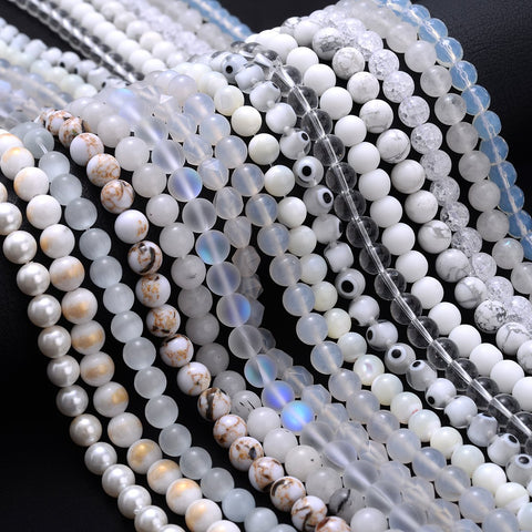 Natural Agates Jades Crystal Stone Beads Round Spacer Beads-JW01518-Veeddydropshipping