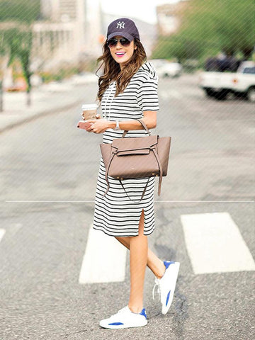Women Summer Casual Striped Maternity Dresses Clothes Short Sleeve Knee-TB00578-Veeddydropshipping
