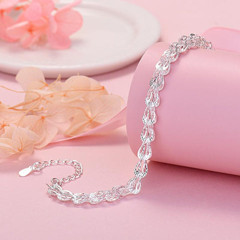 New 925 Sterling silver  chain bracelet neckalce jewelry set  -JW00350-Veeddydropshipping