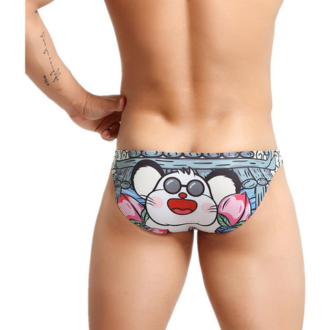 Printed Briefs Fashion Sexy Low-waist Bikini Underwear Men Cute-MF01702-Veeddydropshipping