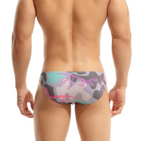 Printed Briefs Fashion Sexy Low-waist Bikini Underwear Men Cute-MF01702-Veeddydropshipping