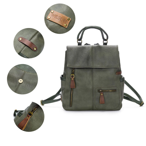Femal Backpack Purse Leather Anti-theft Casual Shoulder Bag-BS00093-Veeddydropshipping