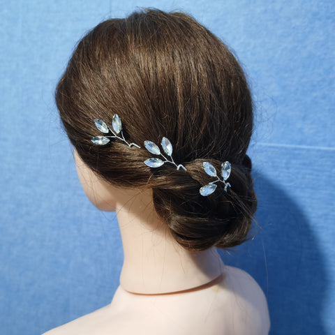 3PCS Women Crystal Hairpins Metal Barrette Clip Wedding -JW00534-Veeddydropshipping