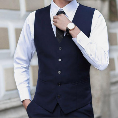 Vest Man Black Formal Businss Vest Arrival Vests-MF01260-Veeddydropshipping