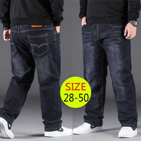 10XL Oversize Black Jeans Men Plus Size 50 Denim Pants Husband Breathable-TB01264-Veeddydropshipping