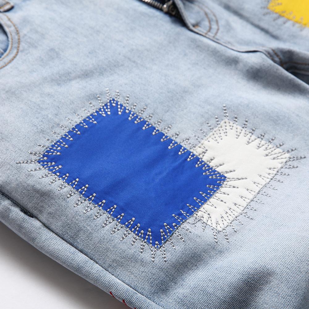 Stretch Denim Embroidery Patchwork-Veeddydropshipping