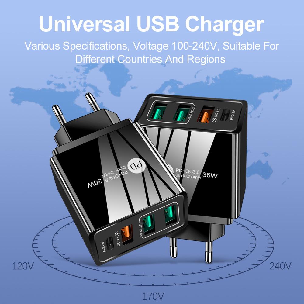 Quick Charge 3.0 USB Charger Wall Fast Charging For iPhone Samsung Xiaomi Huawei OPPO EU/US-PA00391-Veeddydropshipping