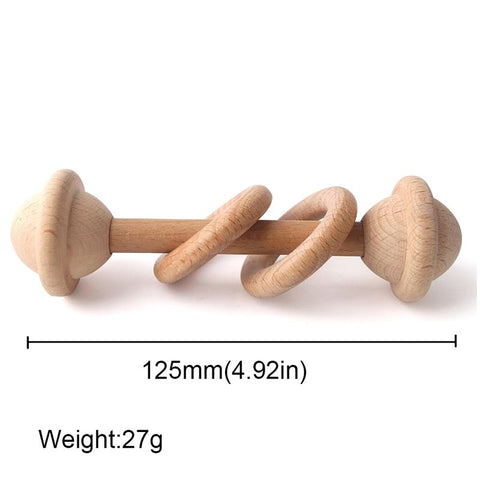Wood Rattle Baby Toys Montessori Ball Baby Play Gym Teething Ring-TB00518-Veeddydropshipping