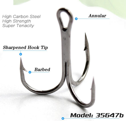 Treble 5pcs Black Fishing Hooks with Multicolor Feather Fly Fishing Tackle High -OS00430-Veeddydropshipping