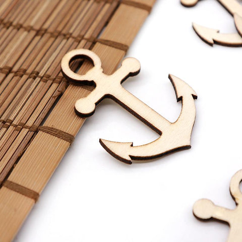Anchor Rudder Shape Hollow Wooden Ornament-HA00626-Veeddydropshipping