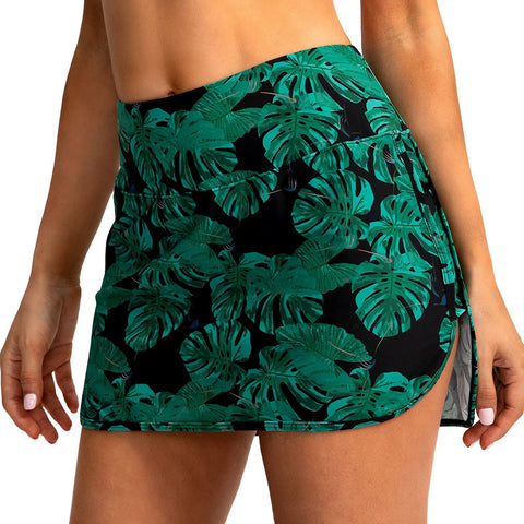 Women Swimming Skirt With Safety Panty Swimsuit High Waist Bikini Bottom Vintage Swimwear -OS00232-Veeddydropshipping