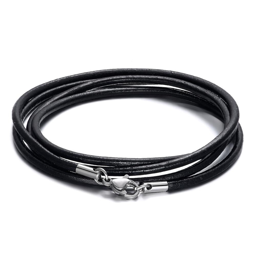 Leather Necklace Chain For Women Men Stainless Steel -JW01224-Veeddydropshipping