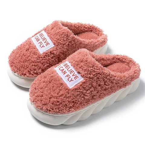 Winter Home Warm Fluffy Slippers High Heels-BS01078-Veeddydropshipping