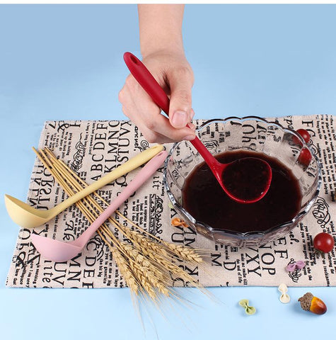 Silcone Soup Spoon Long Handle Ladle Pot-HA01325-Veeddydropshipping
