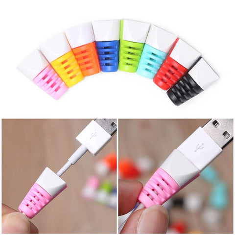 10pcs/Set Soft Cable Protector Bobbin Winder Data Line Case Protection Spring Twine-PA00937-Veeddydropshipping