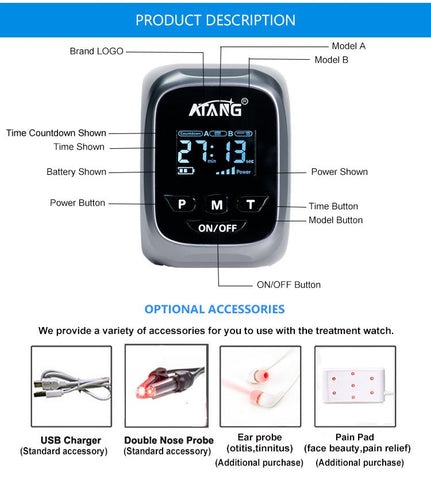 Laser Therapy Watch Physiotherapy for Diabetes Hypertension-BH00804-Veeddydropshipping