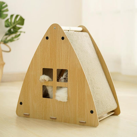 Cat Scratch Nest Cat Supplies Solid Wood-HA01444-Veeddydropshipping