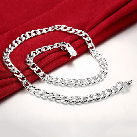 925 sterling Silver Bracelets necklace Jewelry set for men-JW00039-Veeddydropshipping