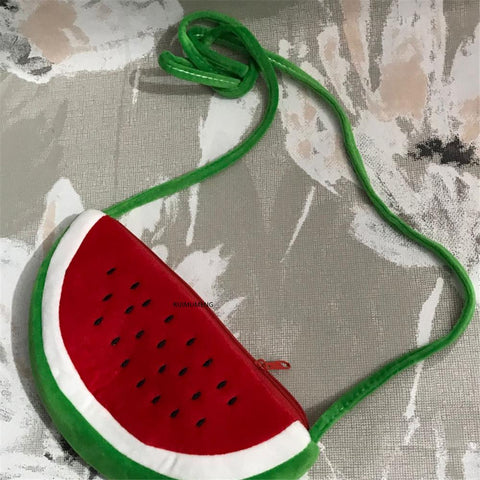 Plush Watermelon Shoulder BAG , Plush Coin Pouch-BS00362-Veeddydropshipping