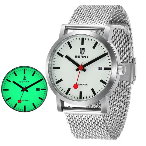 Automatic  Luminous Stainless Steel  Mechanical Swiss Railway Watch-JW00621-Veeddydropshipping