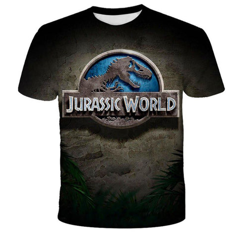 Kids Boys Girls Jurassic Park 3 Clothes Summer Dinosaur T Shirt Short-TB01172-Veeddydropshipping