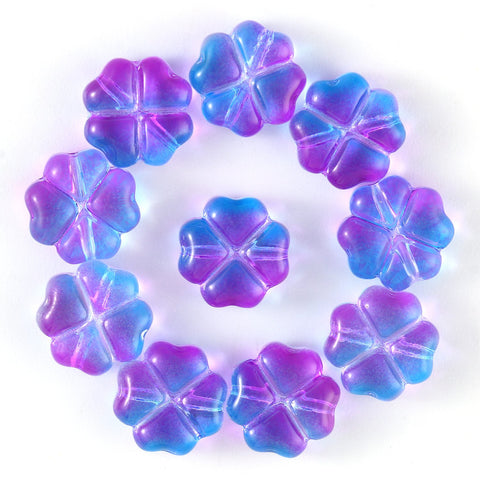 Lampwork Crystal Flower Spacer Beads  Flat Round Loose Beads-JW01481-Veeddydropshipping