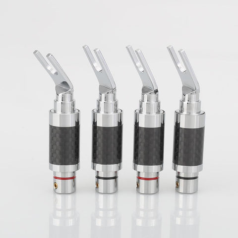 1pair   Hohe-ende hallo-fi furutech cf 202 (r) rhodium-berzogene carbon faser -CE00172-Veeddydropshipping
