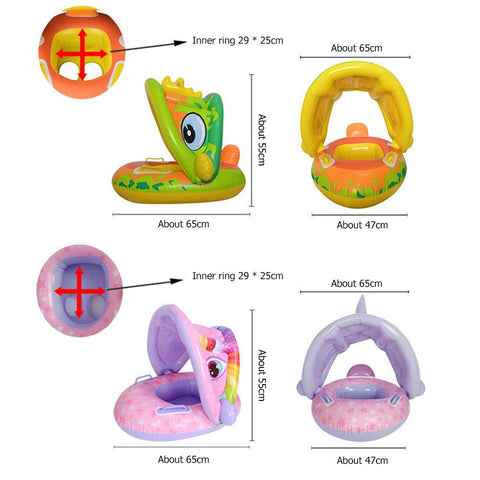 Baby Inflatable Swimming Rings Seat for 1-4Y Children Floating Sun Shade Swim Circle-OS00045-Veeddydropshipping