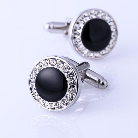 Jewelry Black Cuffs wholesale Button shirt designer cufflinks for mens -JW01314-Veeddydropshipping