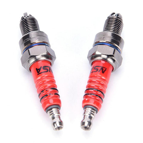 Pack of 1 Racing 3 Electrode Spark Plug A7TC for  50cc,70cc,90cc-AM00128-Veeddydropshipping
