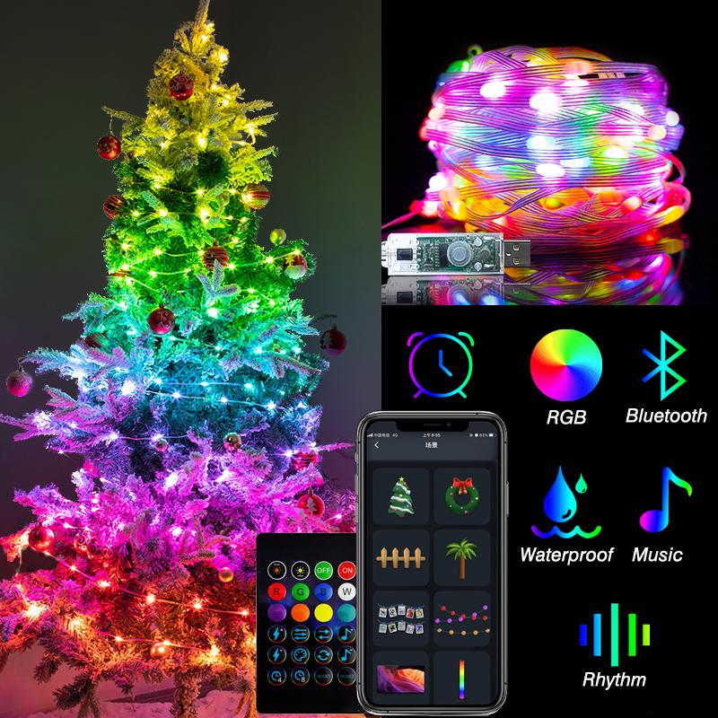 Wedding Decoration LED Smart Garland RGBIC String Lights Easter App-TI00928-Veeddydropshipping