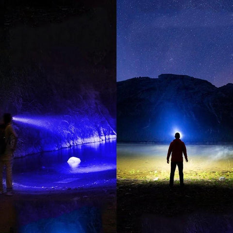 2 IN 1 Ultraviolet Flashlight Purple White Light Flashlight Zoom Fluorescent Black-TI00781-Veeddydropshipping