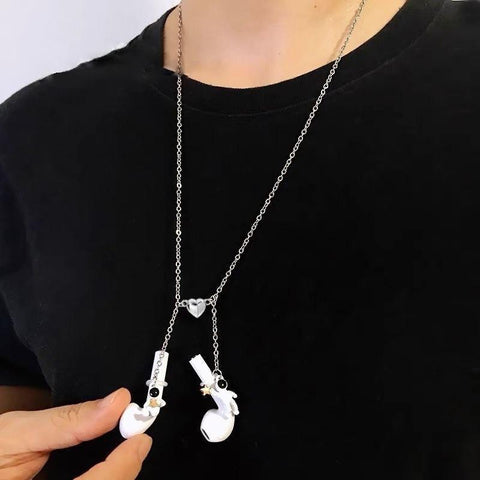 Headphone Necklace For Women Daisy Flower Astronaut Star -JW01243-Veeddydropshipping