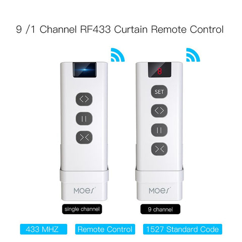 RF433 1/9 Channel Curtain Remote Controler Compatible with RF433 Devices-TI01063-Veeddydropshipping