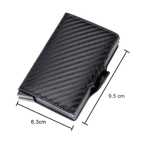 Card Holder Wallet Leather Metal Aluminum Business Bank-BS00597-Veeddydropshipping