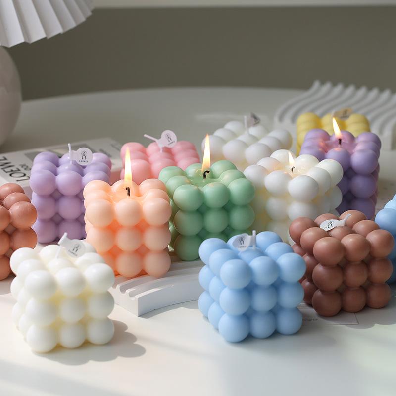 Modern Home Decoration Big Cube Bubble Candle-HA00345-Veeddydropshipping