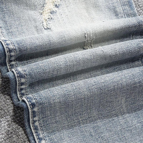 Jeans Retro Light Blue Stretch Slim Fit Ripped Jeans-MF00480-Veeddydropshipping