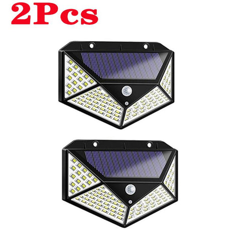 1/2/4Pcs 100 LED Solar Wall Lights Outdoor Solar Lamp PIR Motion Sensor-TI00833-Veeddydropshipping