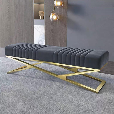 Sitting Design Velvet Shoe Stool-HA01590-Veeddydropshipping