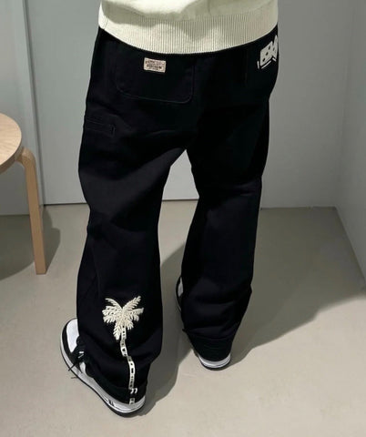Coconut Dice Embroidered ICON BEACH PANT Jeans-MF00593-Veeddydropshipping