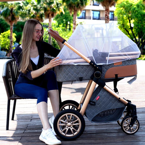New 3 in 1 Baby Stroller High Landscape Carriage Light Newborn Pram Shock-TB00351-Veeddydropshipping