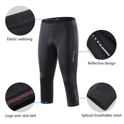 Santic Women Cycling Shorts Pro fit 4D Padding Bicycle Cropped Pants Breathable -OS00830-Veeddydropshipping