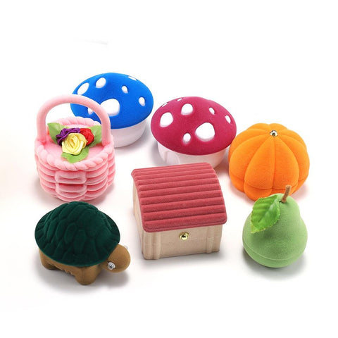 Flip Jewelry Box Flocking Earrings Ring Storage Case-HA00810-Veeddydropshipping