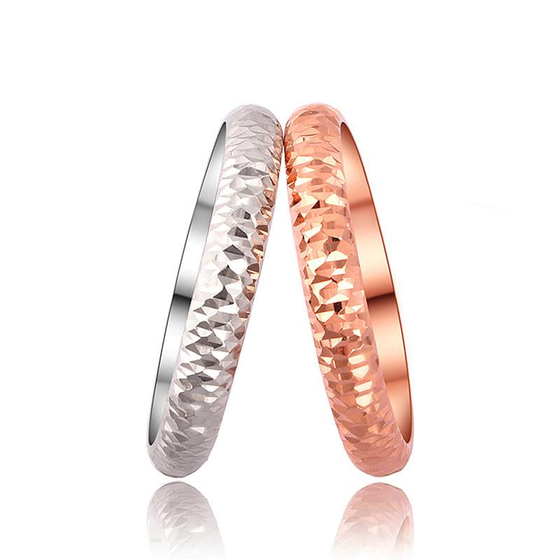 18k Pure Gold Ring Rose White Unisex Men Women Lover -JW00124- Veeddydropshipping